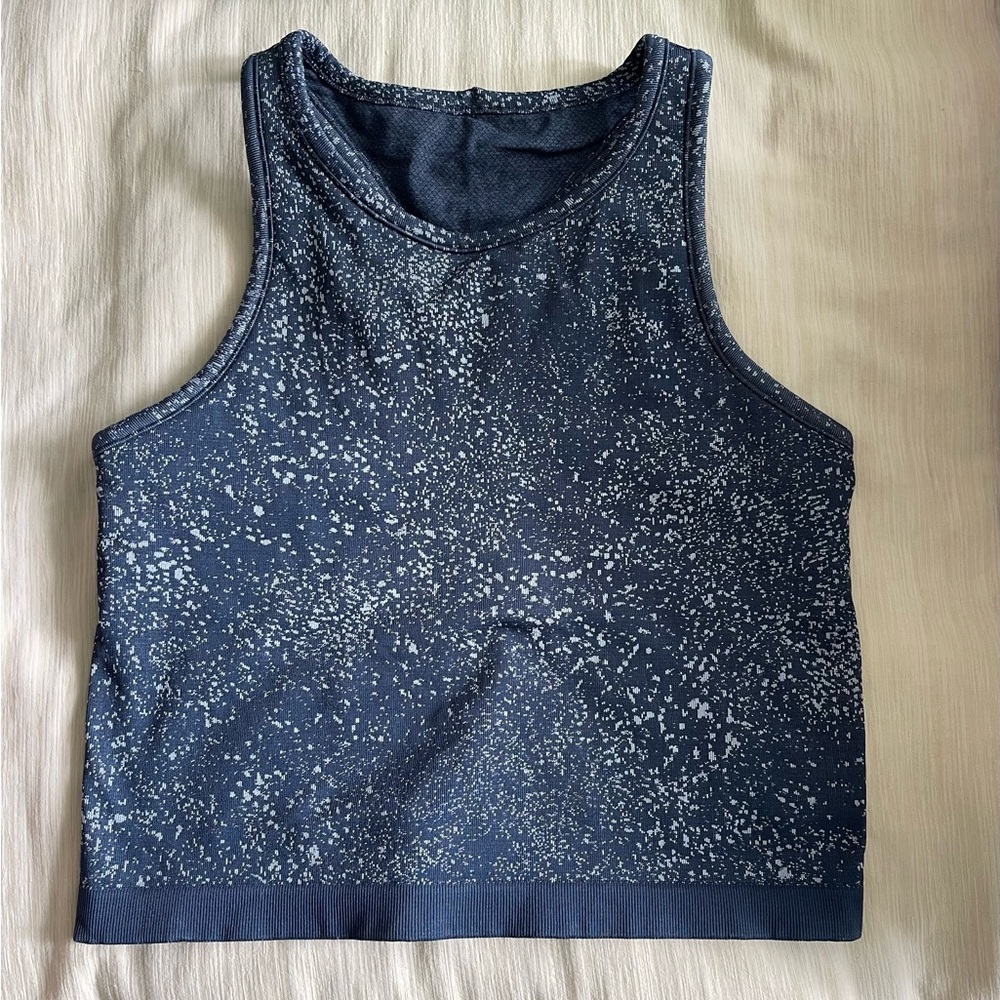 Blue lululemon compression tank top